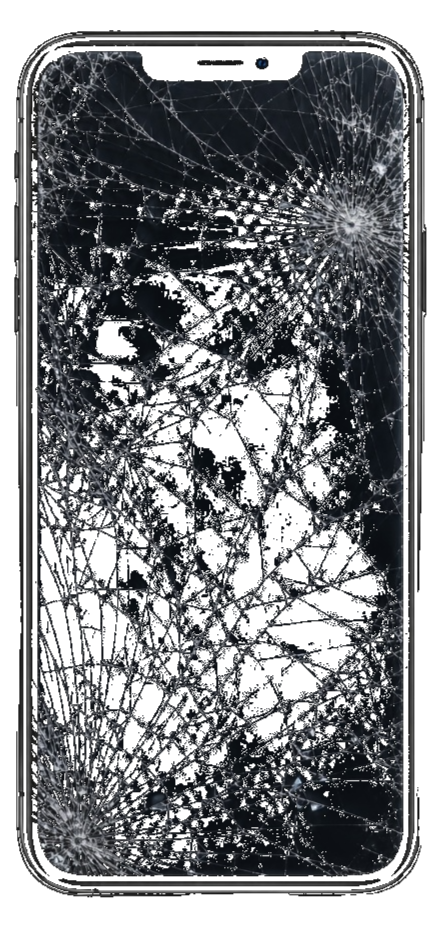 iPhone with cracked screen